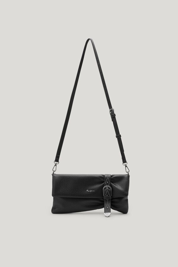 Pepe Jeans Foldable clutch with chain black