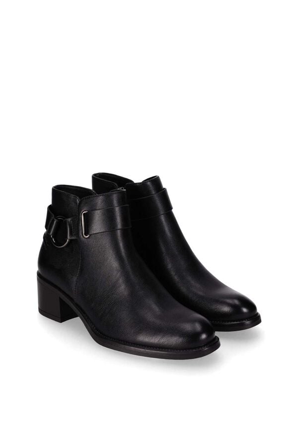 Chika 10 Metallic side buckle ankle boots black