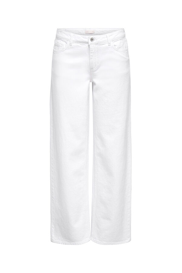 JDY Jeans rectos tiro medio blanco