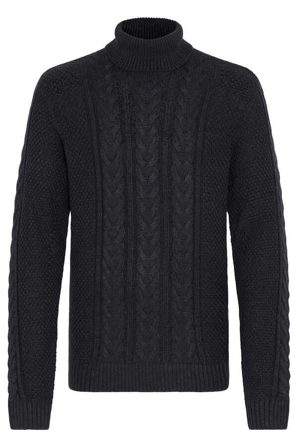 Blend Rollkragenpullover Schwarz