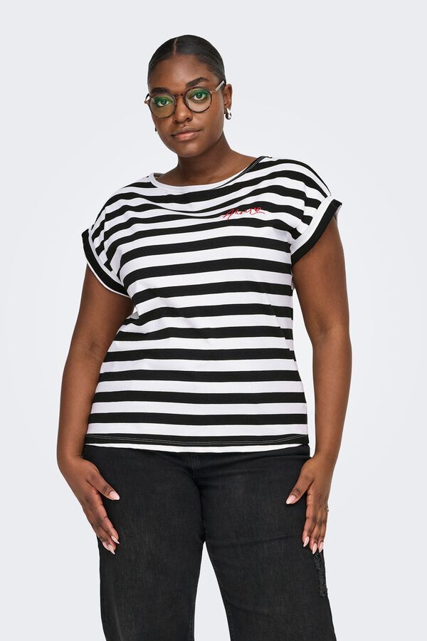 Only Carmakoma Cotton plus size T-shirt black