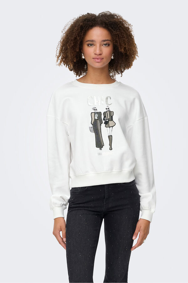 Only Sweatshirt vorne Weiß