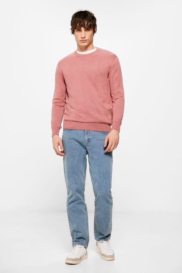 Springfield Essential jumper with elbow patches pink