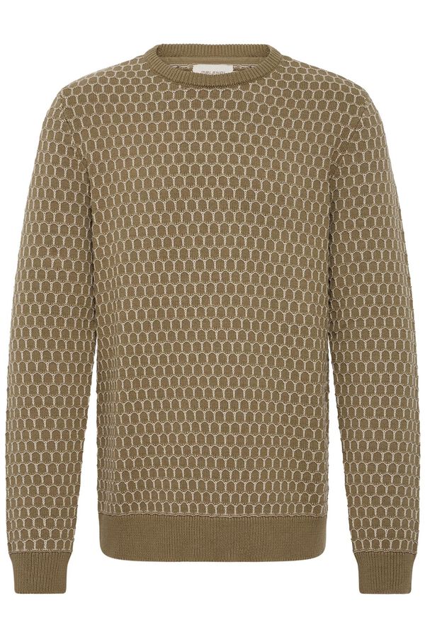 Blend Camisola de malha gola redonda camel