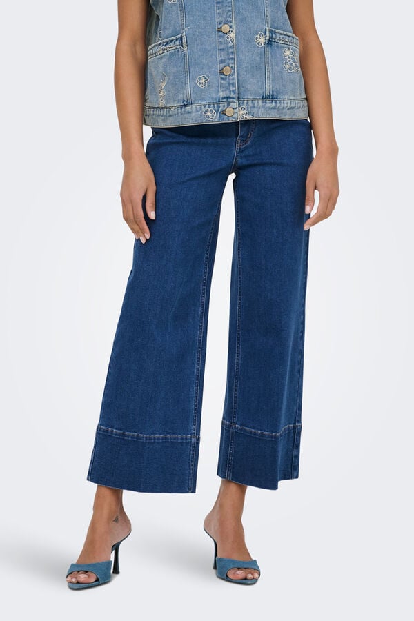 Only Jeans Wide Cropped Blau