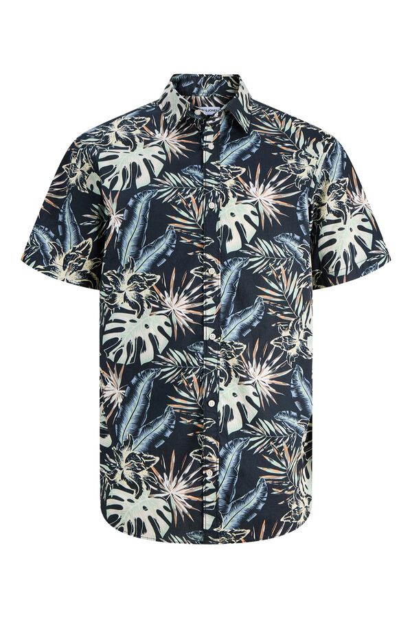 Jack & Jones PLUS Camisa resort estampado tropical negro
