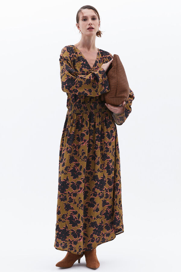 Oxxo Vestido comprido estampado vison