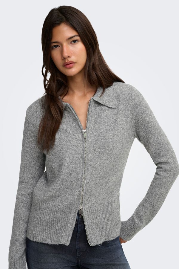 Only Zip fastening cardigan grey
