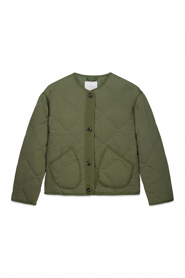 Springfield Green short puffer jacket beige