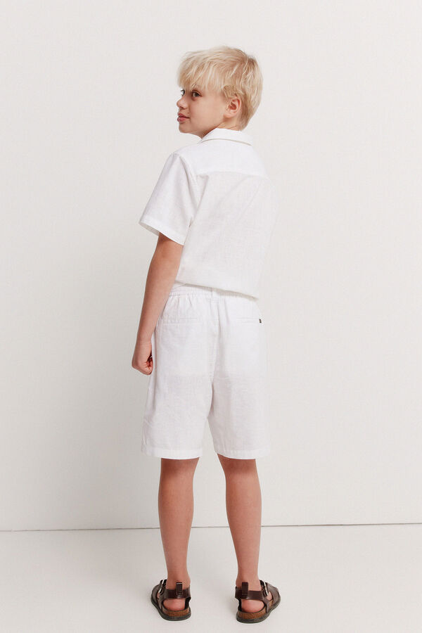 Springfield Kids Bermuda chino lino para ni&ntilde;o blanco