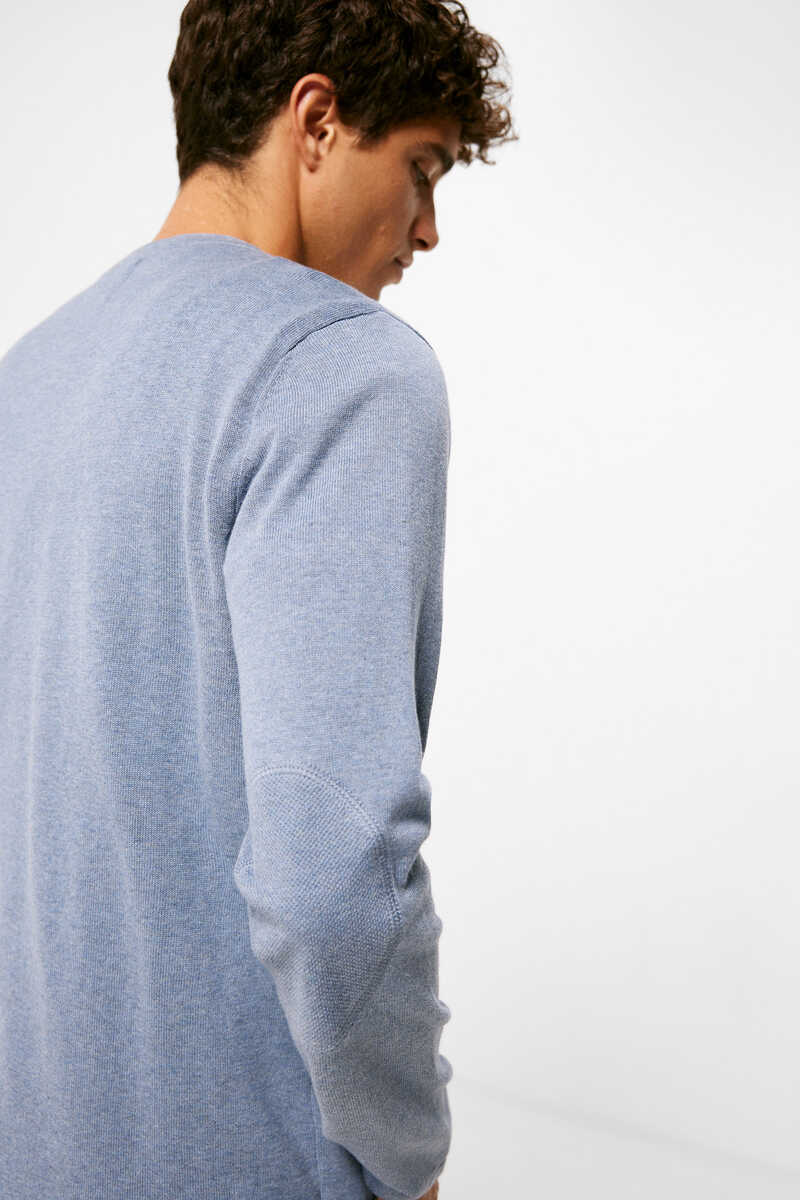Springfield Essential jumper with elbow patches blue