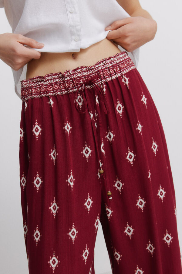 Springfield Printed rustic drawstring trousers printed