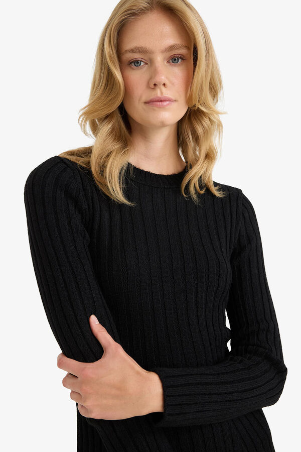 DeFacto Vestido mini manga larga negro