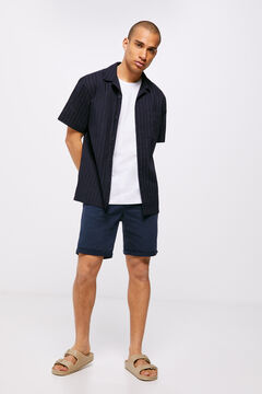 Springfield Slim fit washed 5-pocket Bermuda shorts blue