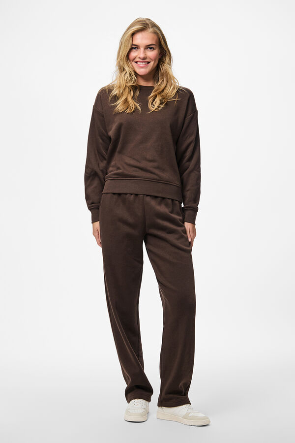 Pieces Sweatshirt básica castanho