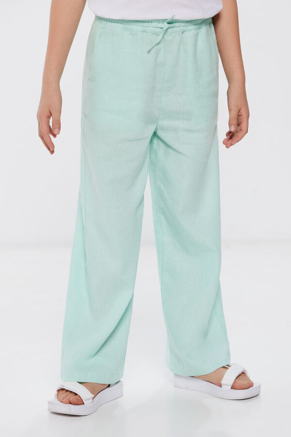 Springfield Girls' linen trousers green