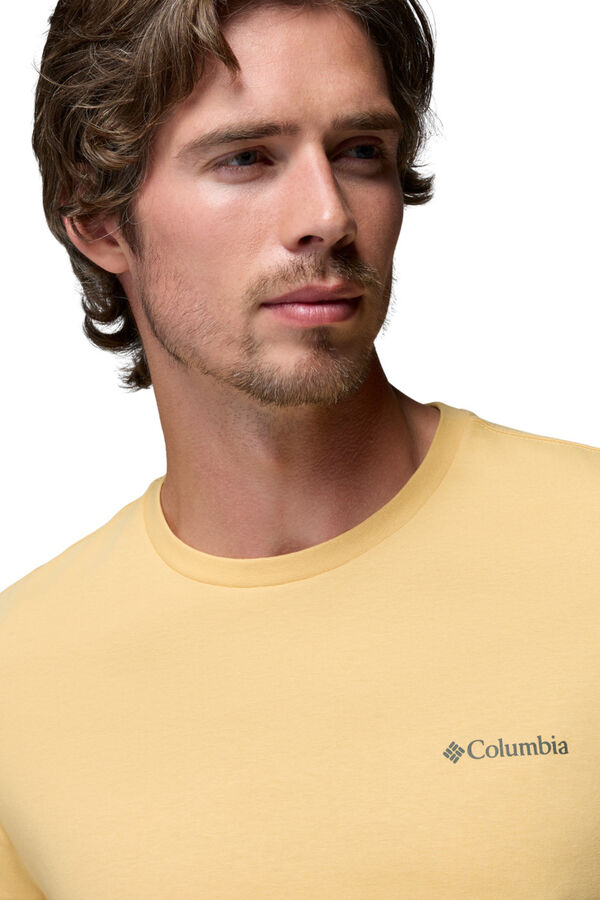 Columbia T-Shirt mit Natur-R&uuml;ckenprint Gelb