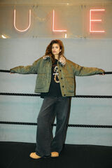 Noisy May sobretudo acolchoado com estampa animal verde