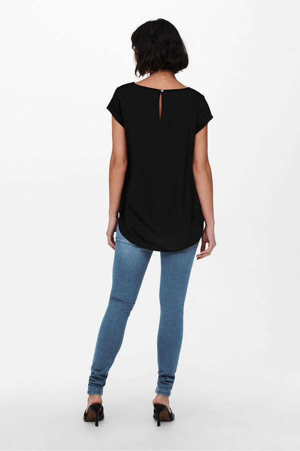 Only T-shirt lisa manga curta preto