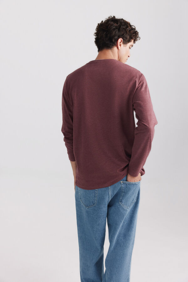 Springfield Double neck Henley long sleeve T-shirt printed