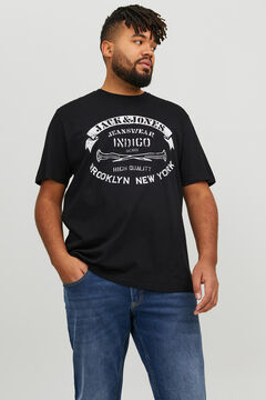 Springfield T-shirt de manga curta slim em algodão sustentável PLUS preto