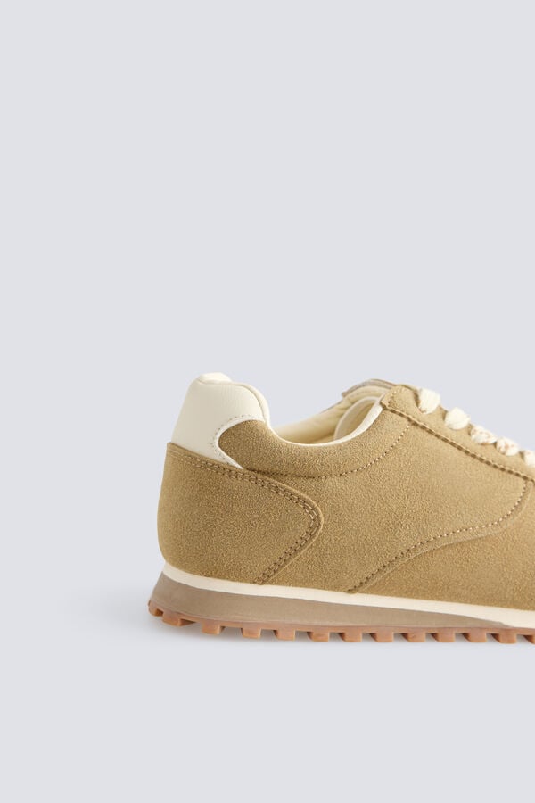 Springfield Faux suede sneakers nude