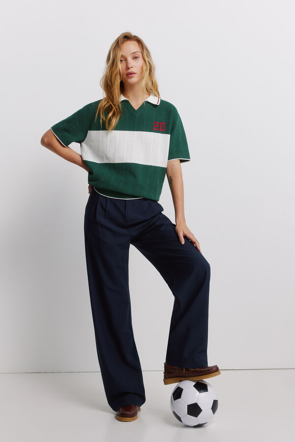 Springfield Polo desportivo com contraste verde