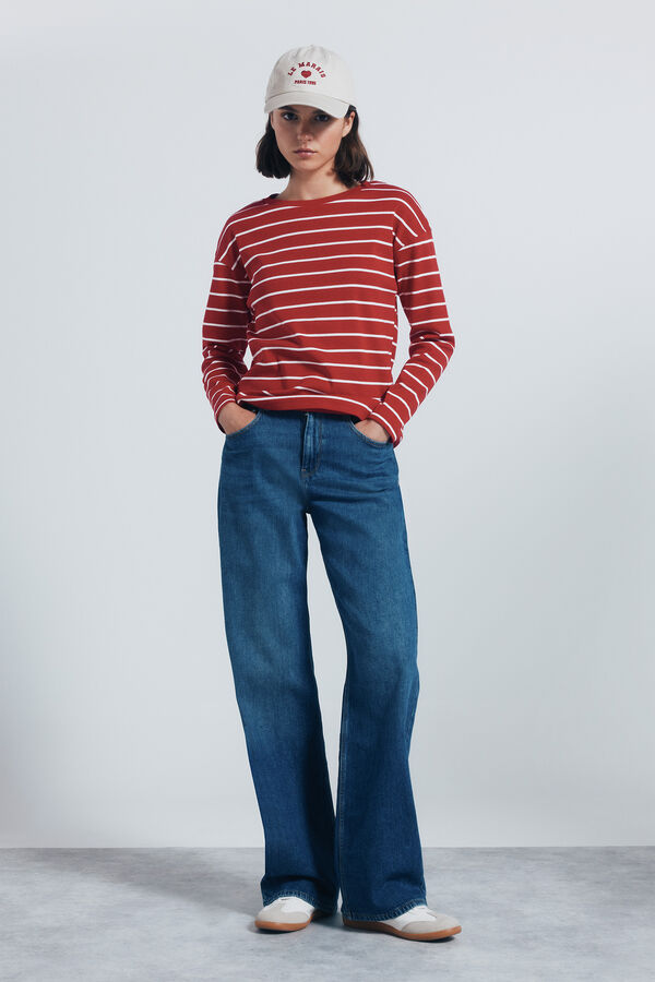 Springfield Sailor striped t-shirt burgundy