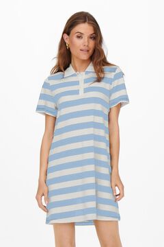 Springfield Striped polo shirt dress blue mix