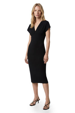 Vestido midi cuello pico