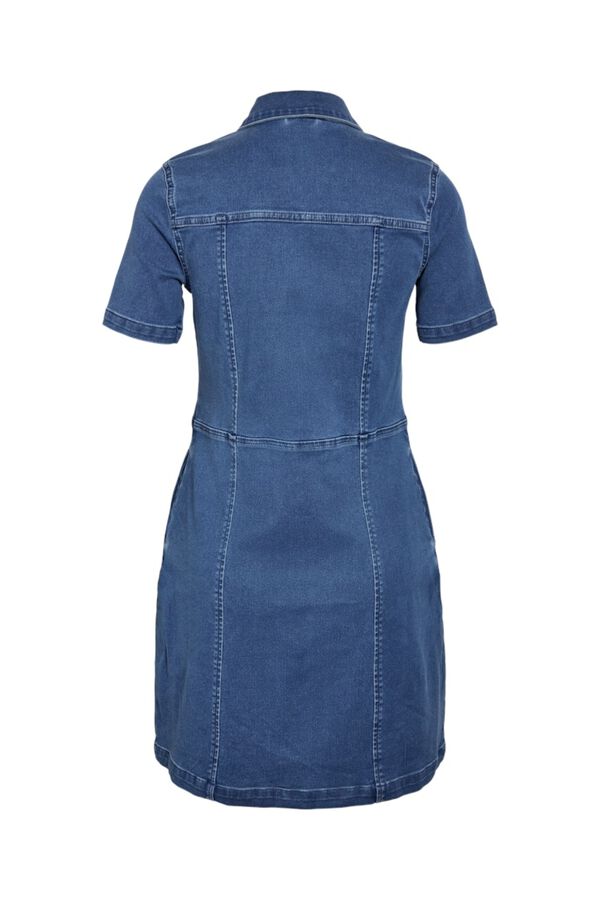 Noisy May Denim short sleeve collared button-front dress blue