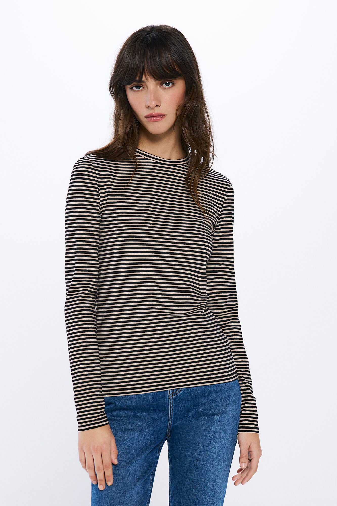 Springfield Strukirana prugasta majica sa lureksom