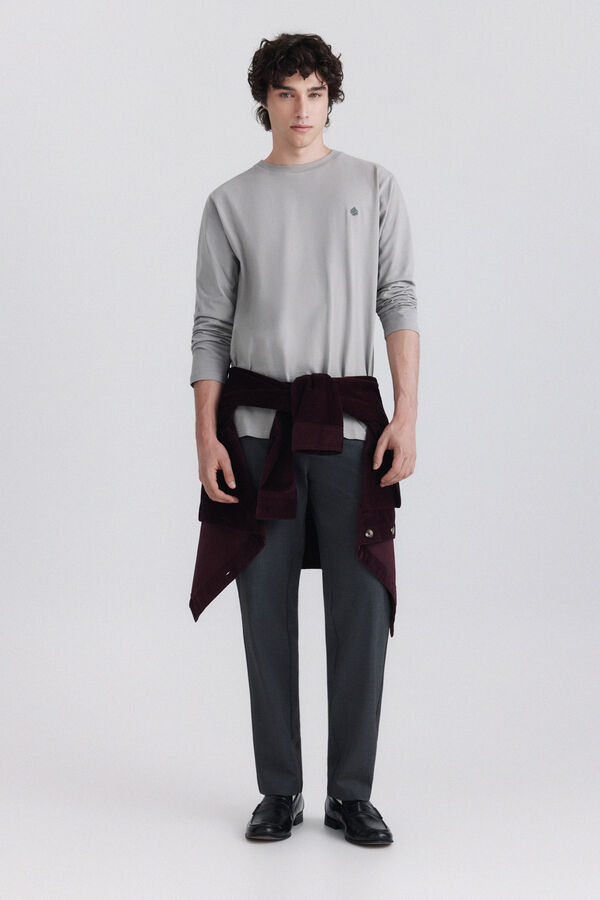Springfield Soft long sleeve basic shirt grey