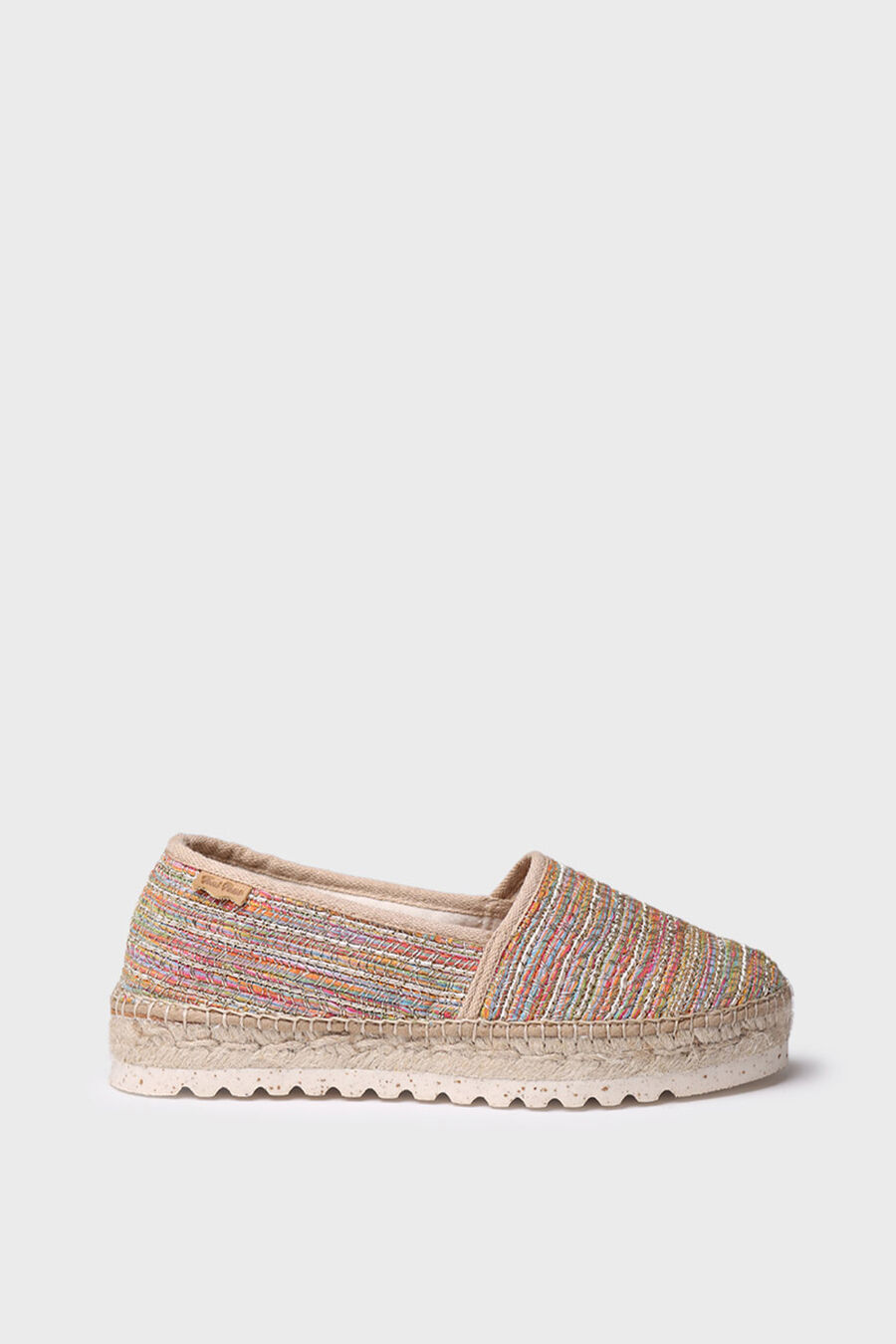 Alpargata plana en rafia multicolor