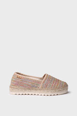 Toni Pons Alpargata plana en rafia multicolor blanco
