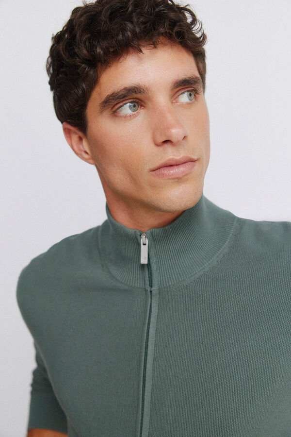 Springfield plain structured cardigan green