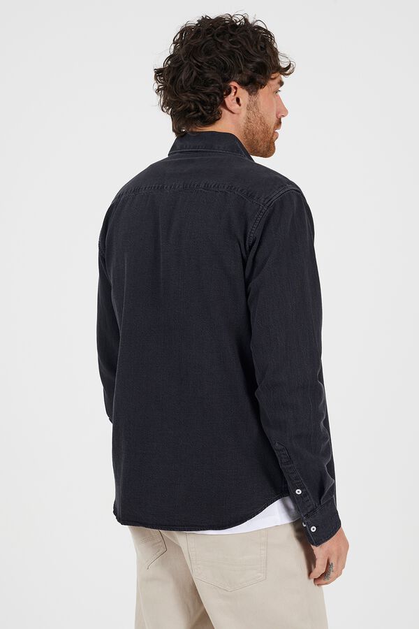 Brave Soul Denim pocket shirt noir
