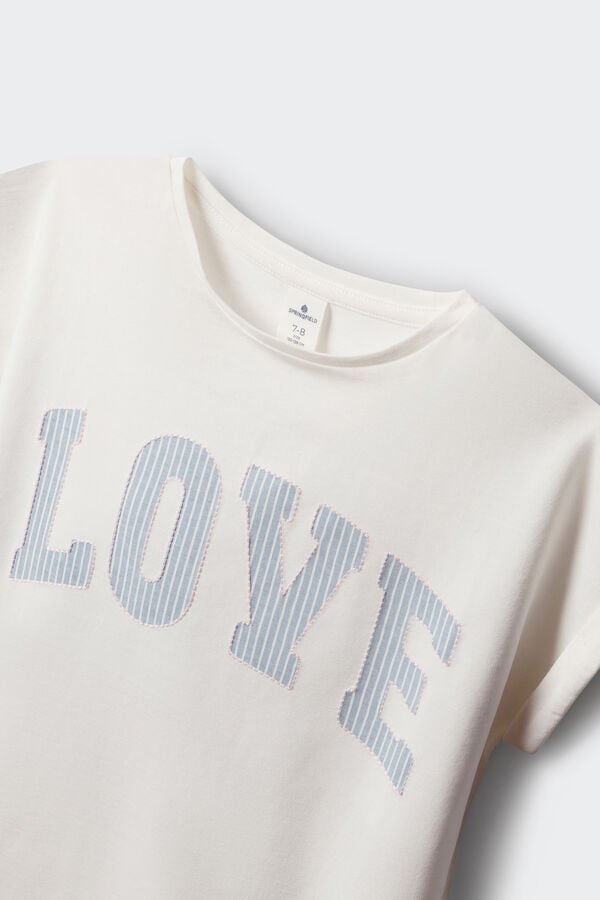 Springfield Kids T-shirt de manga curta love de menina bege