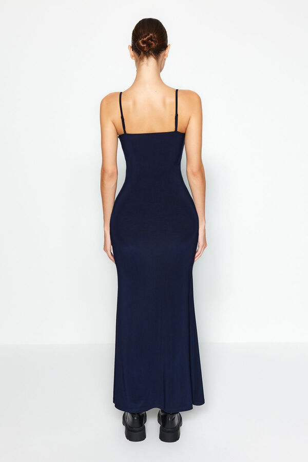 Trendyol Vestido tubo de punto largo azul