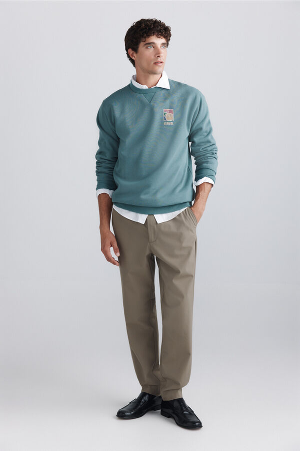 Springfield Crew neck cycling sweatshirt green