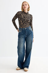 Inside High Neck T-shirt fekete