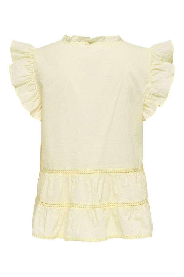 JDY Blusa com folhos estampado