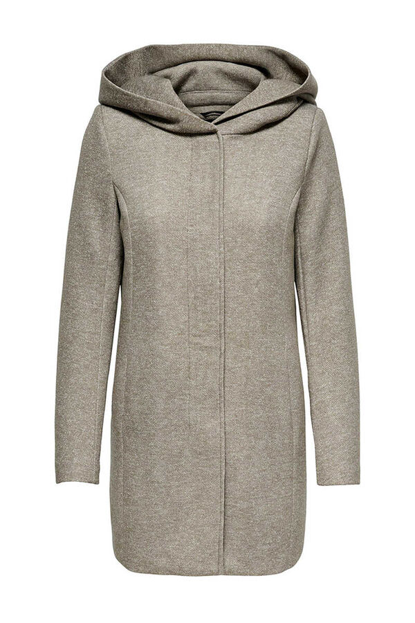Springfield Hooded coat with zip fastening brown