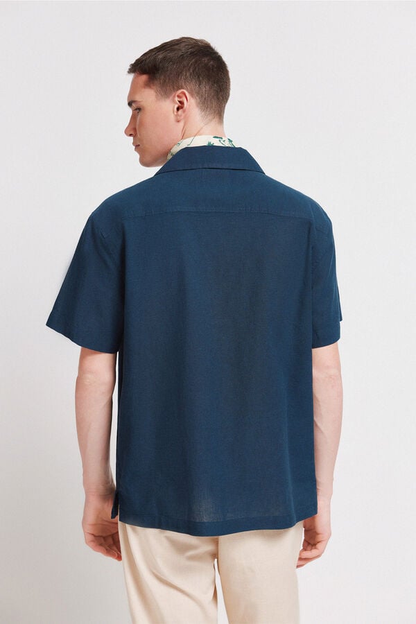 Springfield Linen short sleeve shirt blue