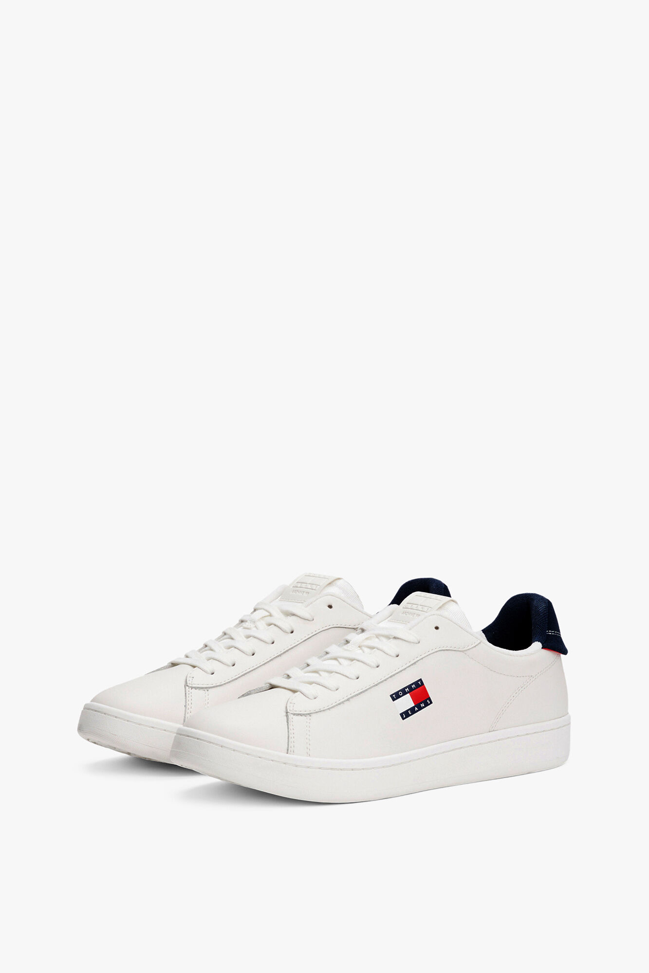 Tommy Jeans Zapatillas blancas con bandera de Tommy Jeans