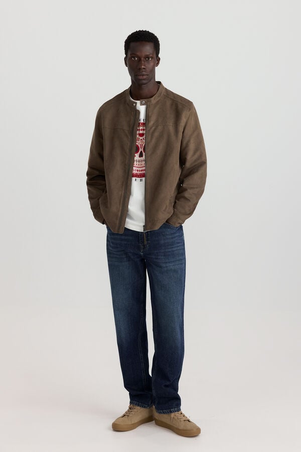Springfield Faux suede jacket nude