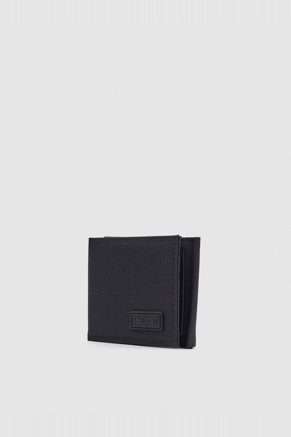 Inside Nylon compartment wallet black