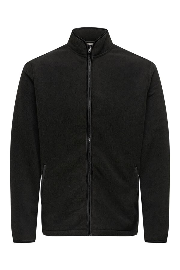 Only & Sons Casaco sherpa com fecho de correr cinzento