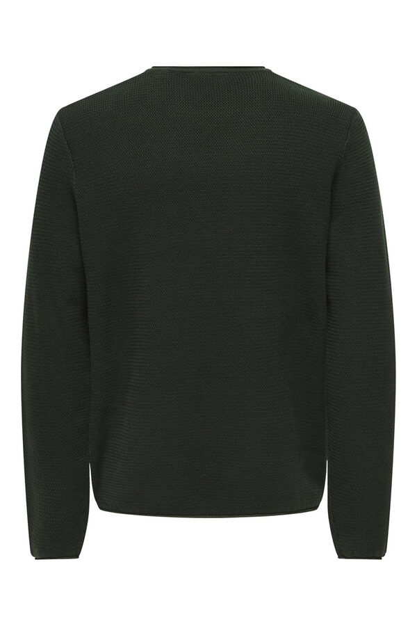 Only & Sons Sudadera de hombre de cuello redondo verde