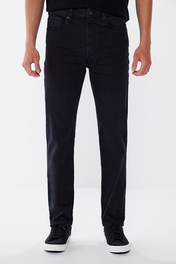 Springfield Pantalon couleur slim fit noir